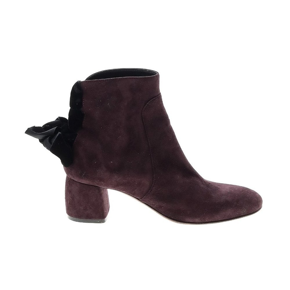 Attilio Giusti Leombruni Suede Burgundy Ribbon Tie Ankle Boots Size 37 (US 7)